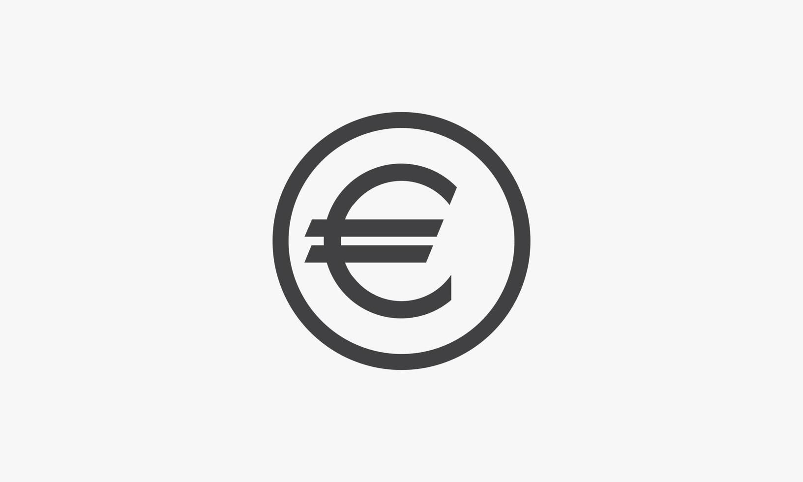 euro soldi icona cerchio simbolo. isolato su sfondo bianco. vettore