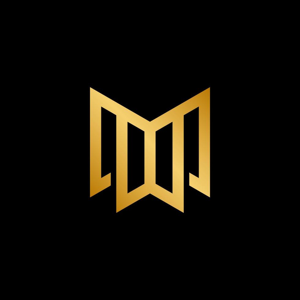 lettera m logo oro design vettore