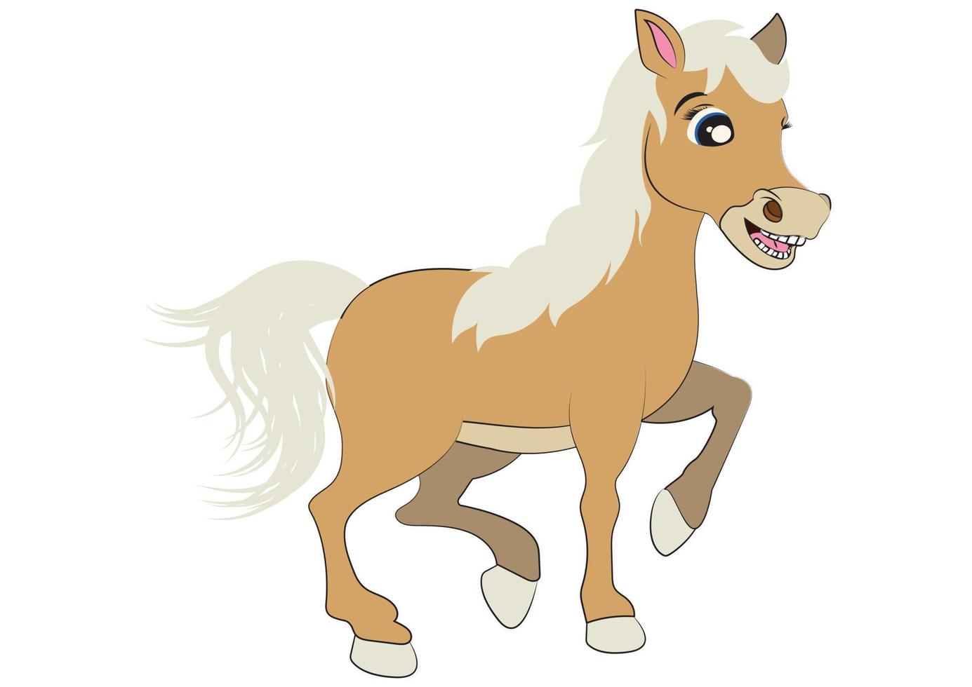 cavallo dei cartoni animati. bellissimo cavallo marrone chiaro vettore