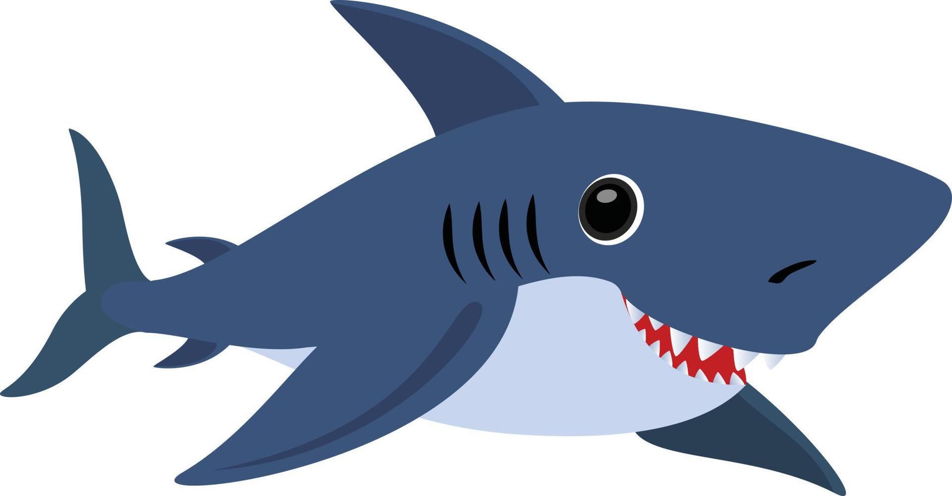 squalo dei cartoni animati. illustrazione vettoriale di squalo. clipart squalo