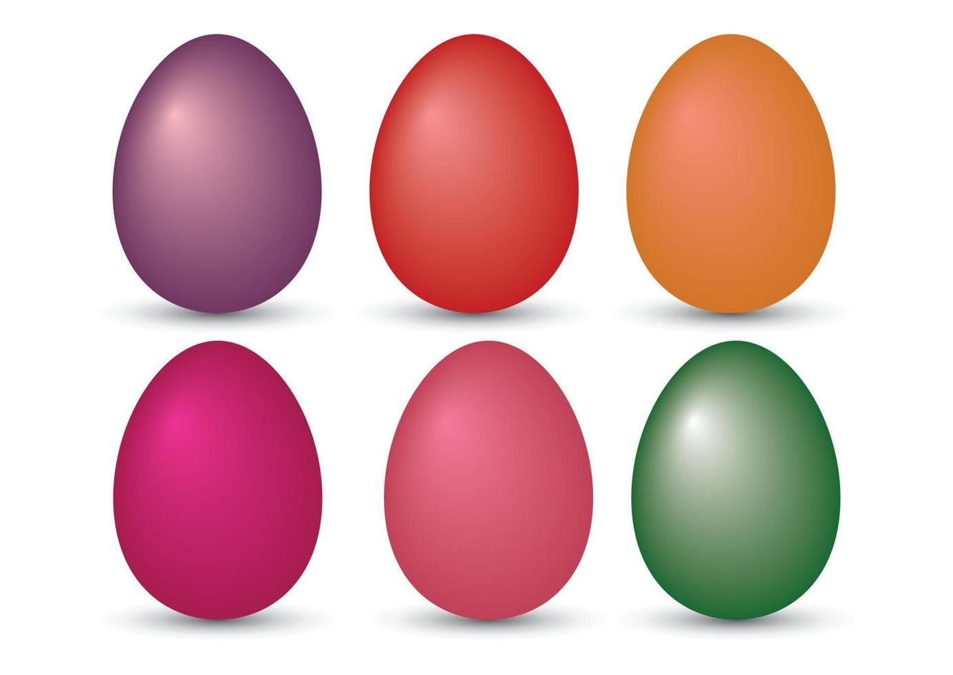 uova di Pasqua colorate. sei uova di Pasqua dipinte. uova di primavera di pasqua vettore
