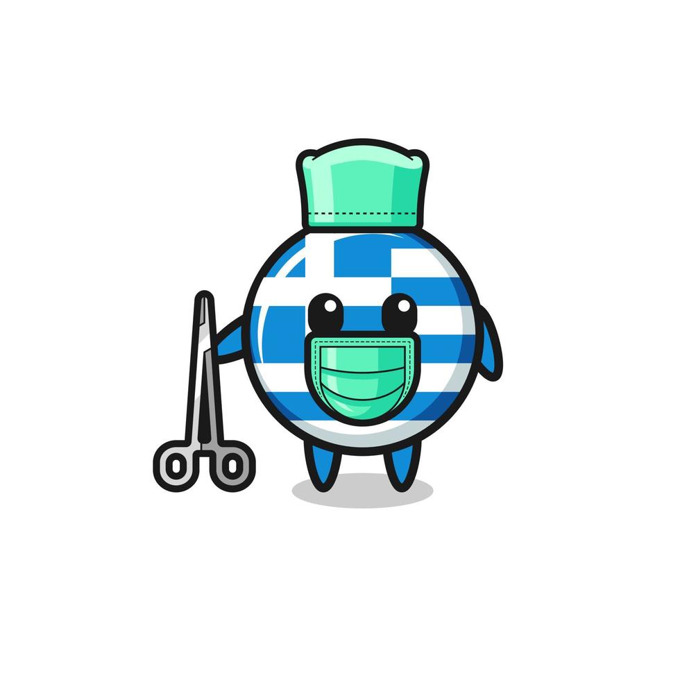 personaggio mascotte chirurgo grecia vettore