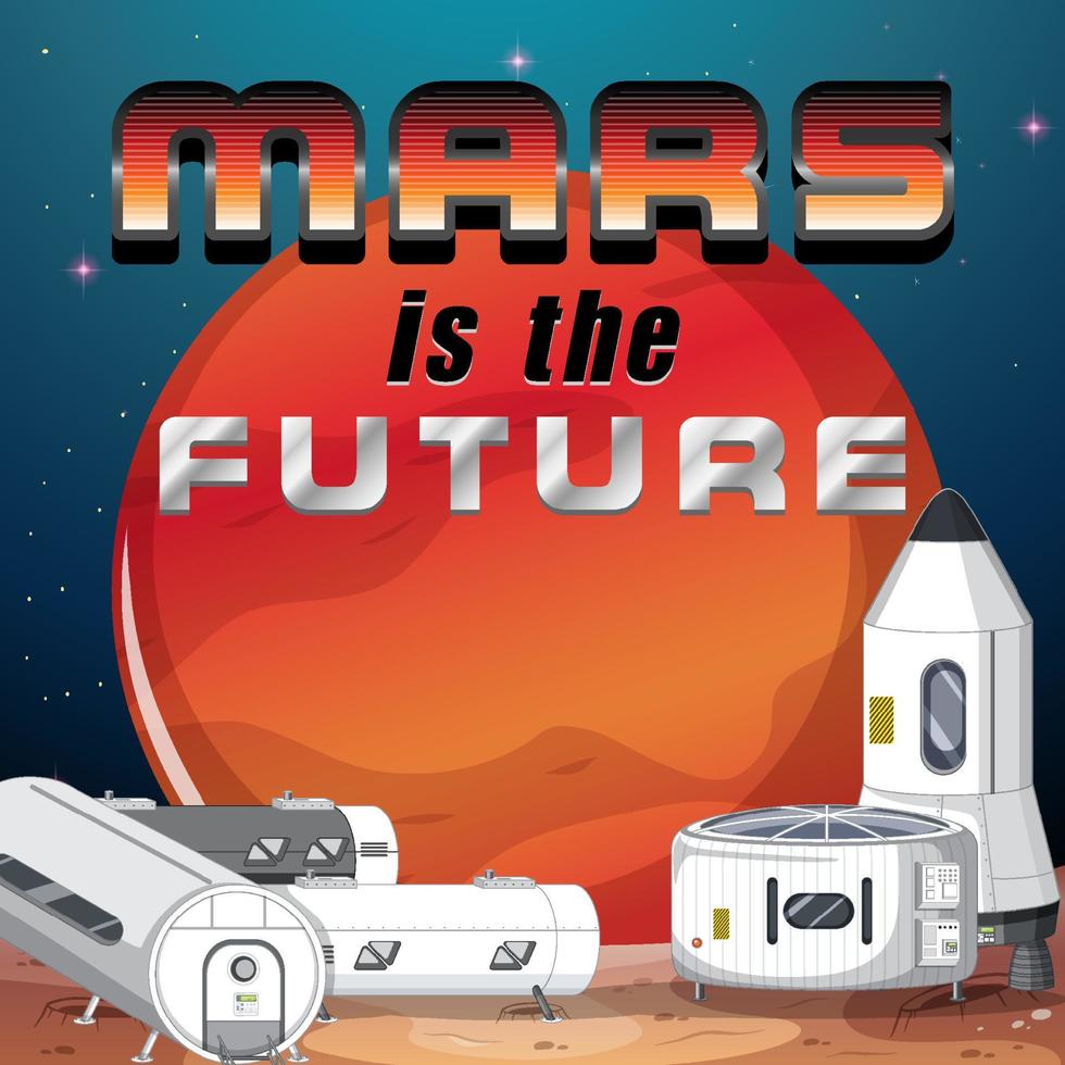 il design del poster di Marte è il futuro vettore
