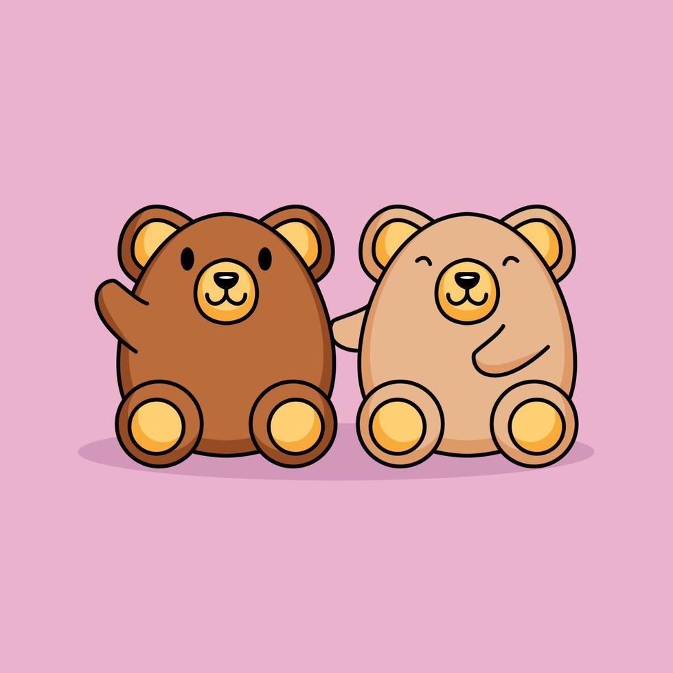 coppia di orsi carini vettore