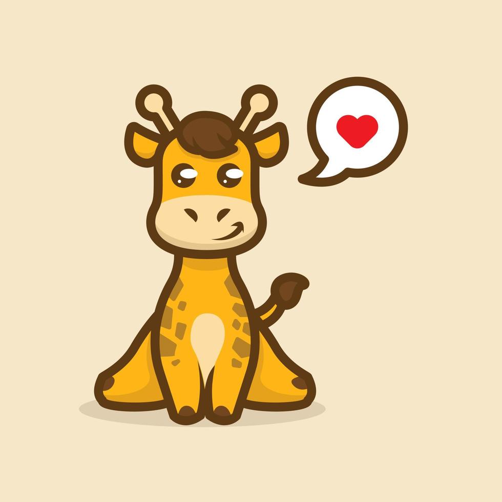 simpatica mascotte giraffa vettore