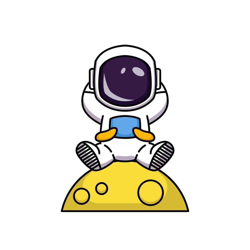 simpatica mascotte astronauta vettore