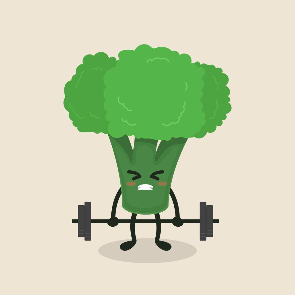 simpatica mascotte di broccoli vettore
