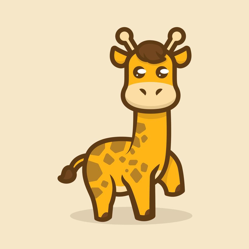 simpatica mascotte giraffa vettore