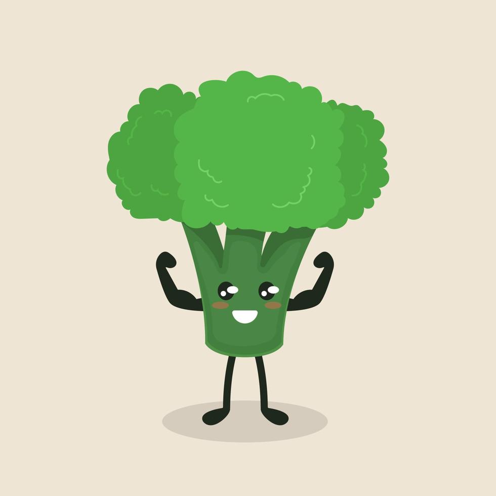 simpatica mascotte di broccoli vettore