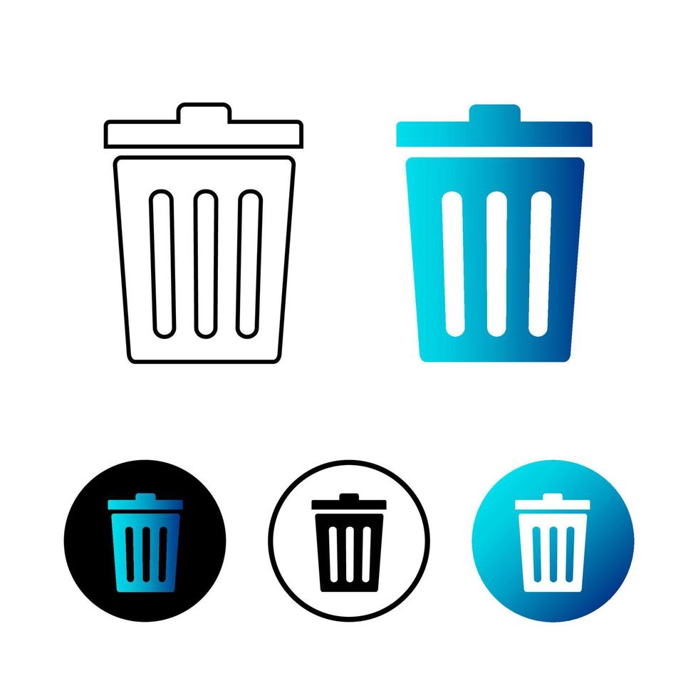 illustrazione astratta dell'icona del cestino della spazzatura vettore