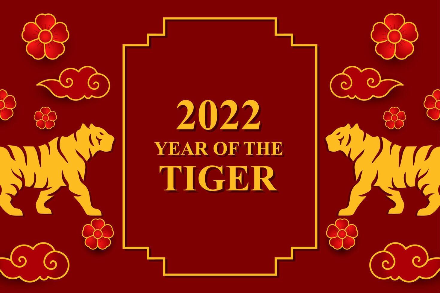 capodanno cinese 2022. l'anno della tigre vettore