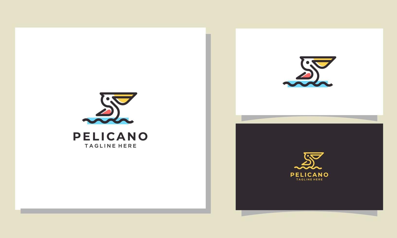 modello di vettore dell'illustrazione del logo del pellicano