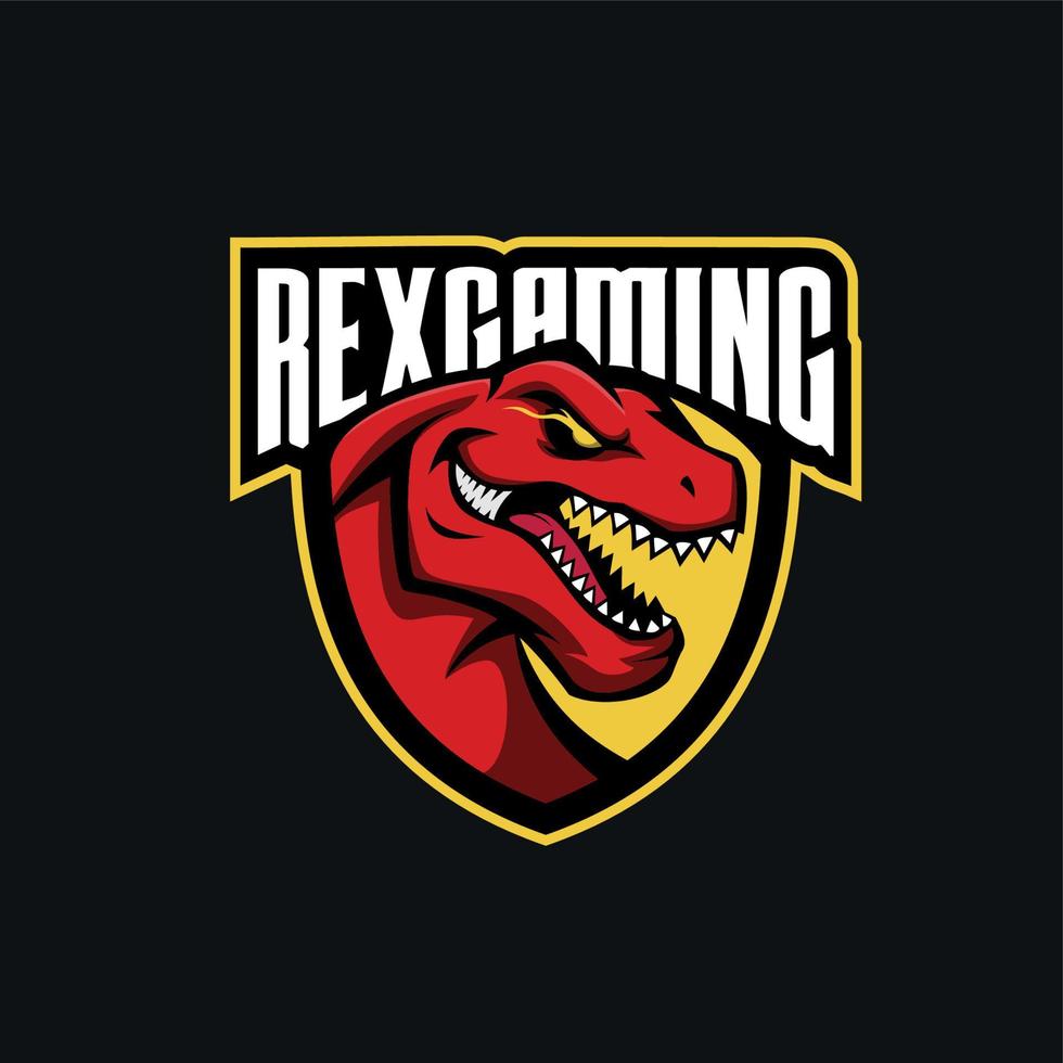 illustrazione grafica vettoriale di t-rex esport logo design vector