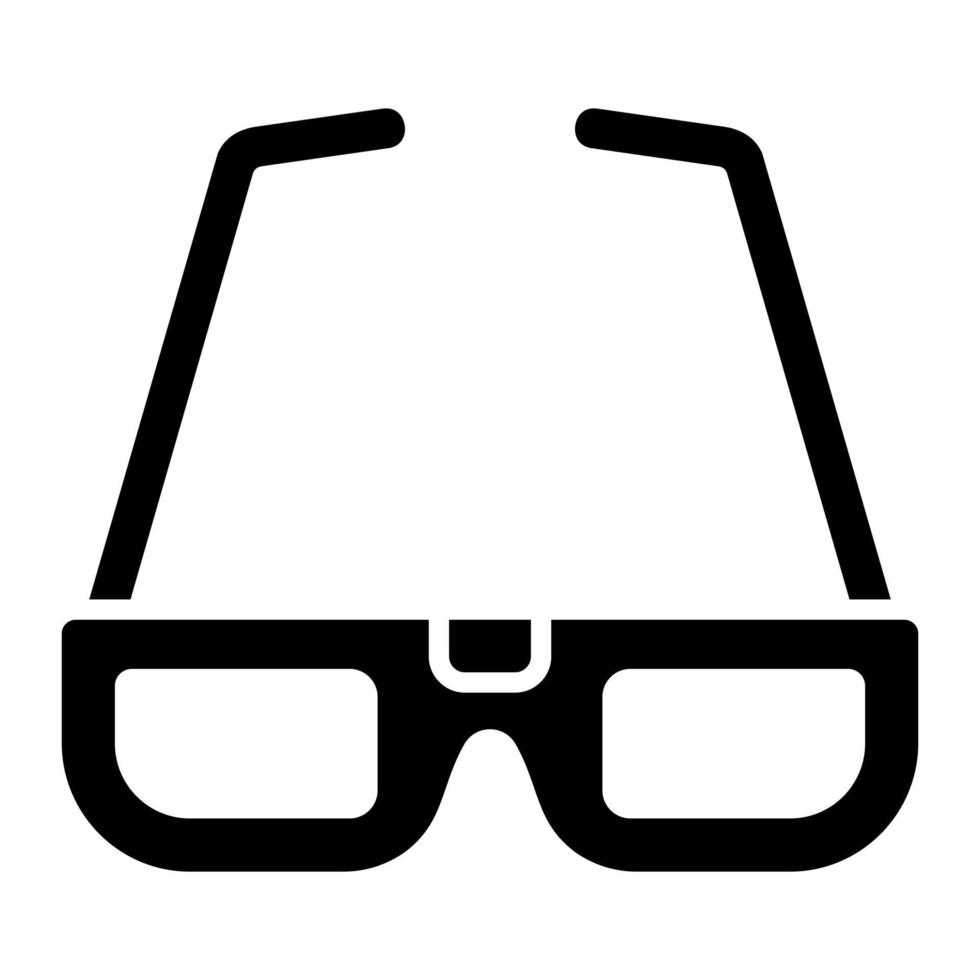 Icona del glifo con occhiali 3D vettore