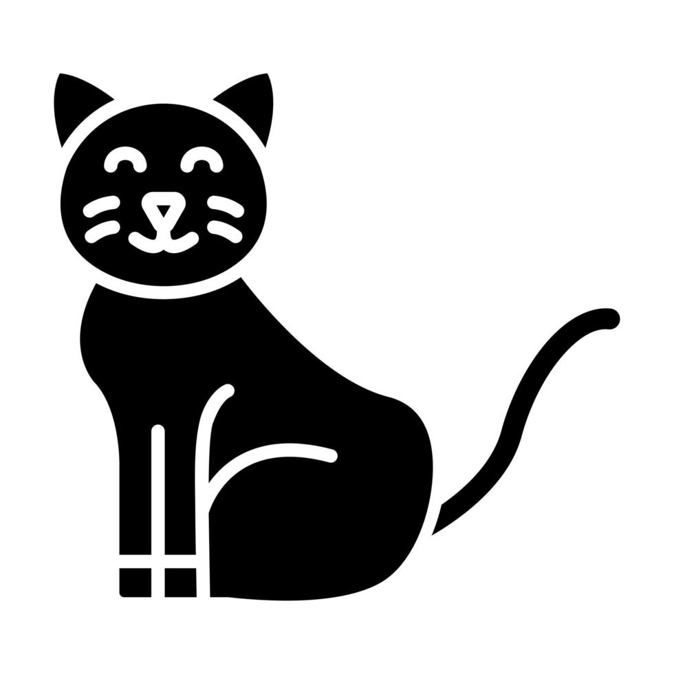 icona del glifo con gatto vettore