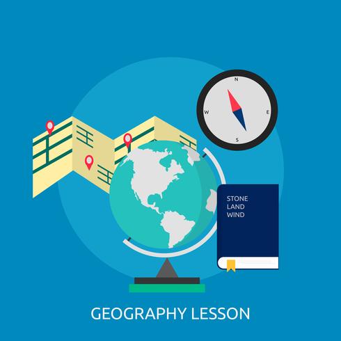 Progettazione concettuale dell&#39;illustrazione di lezione di Geopgraphy vettore
