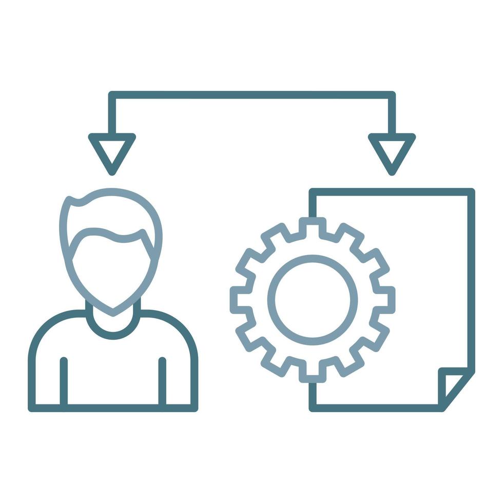 icona a due colori della linea di gestione aziendale vettore