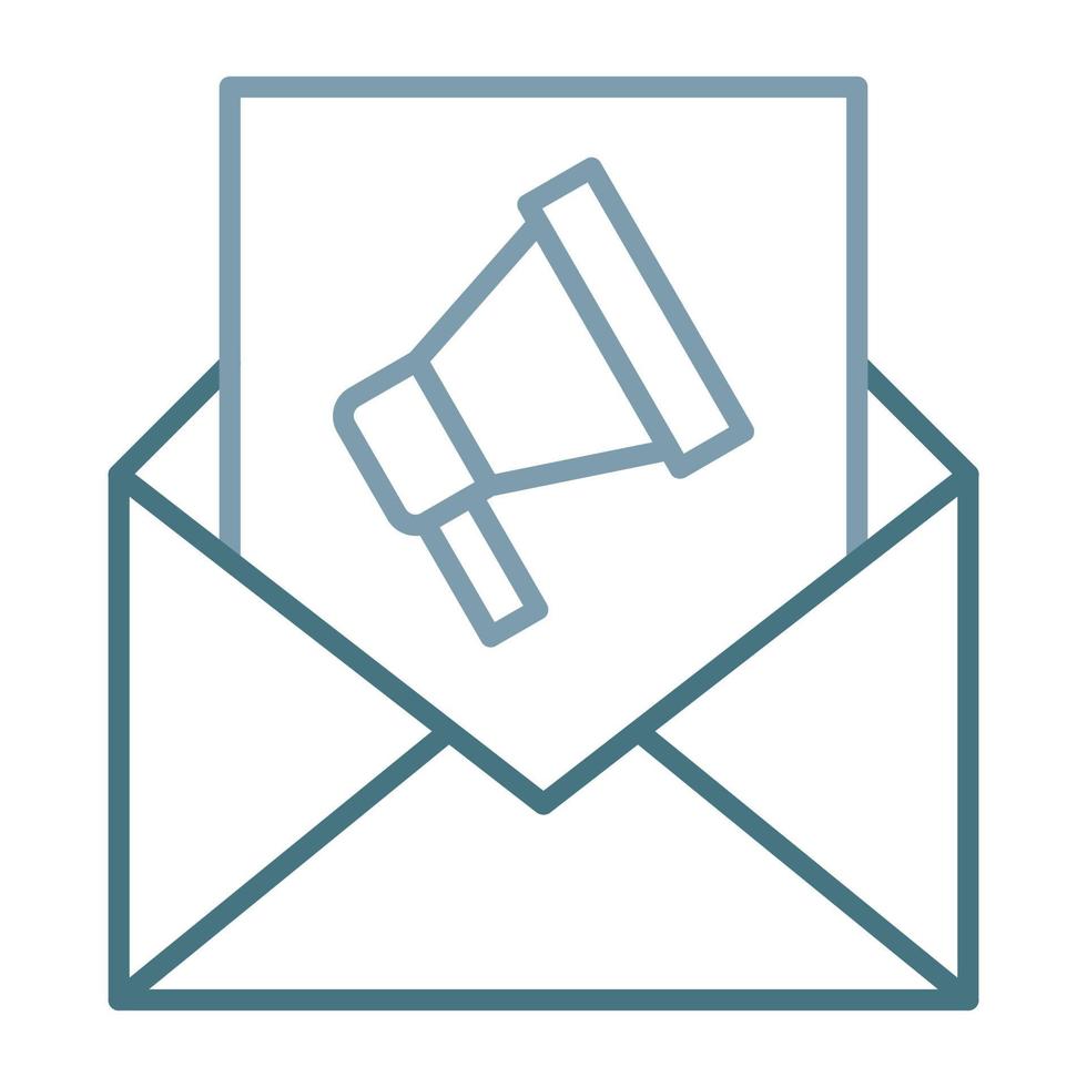 icona a due colori della linea di email marketing vettore