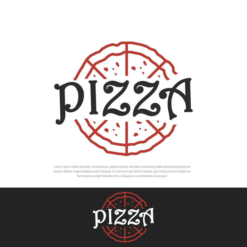 illustrazione del logo del ristorante rustico della pizza vettore