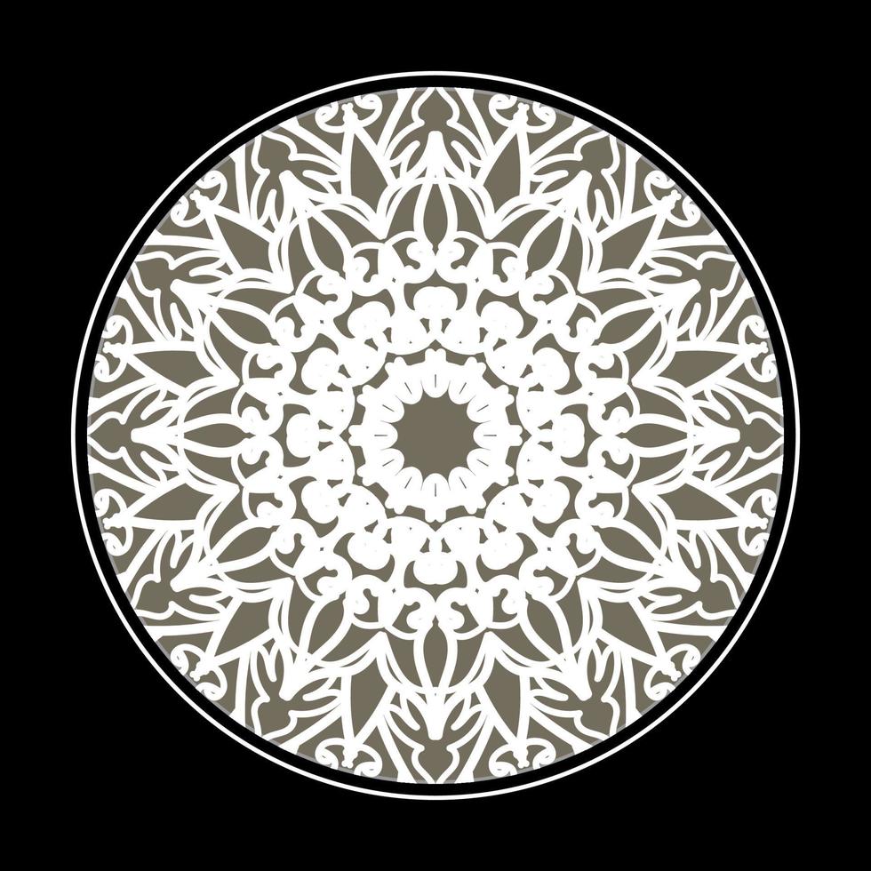 motivo circolare a forma di mandala con fiore per la decorazione del tatuaggio mandala all'henné. vettore