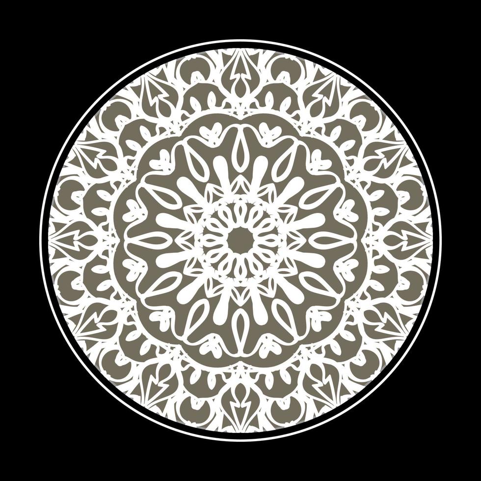 motivo circolare a forma di mandala con fiore per la decorazione del tatuaggio mandala all'henné. vettore