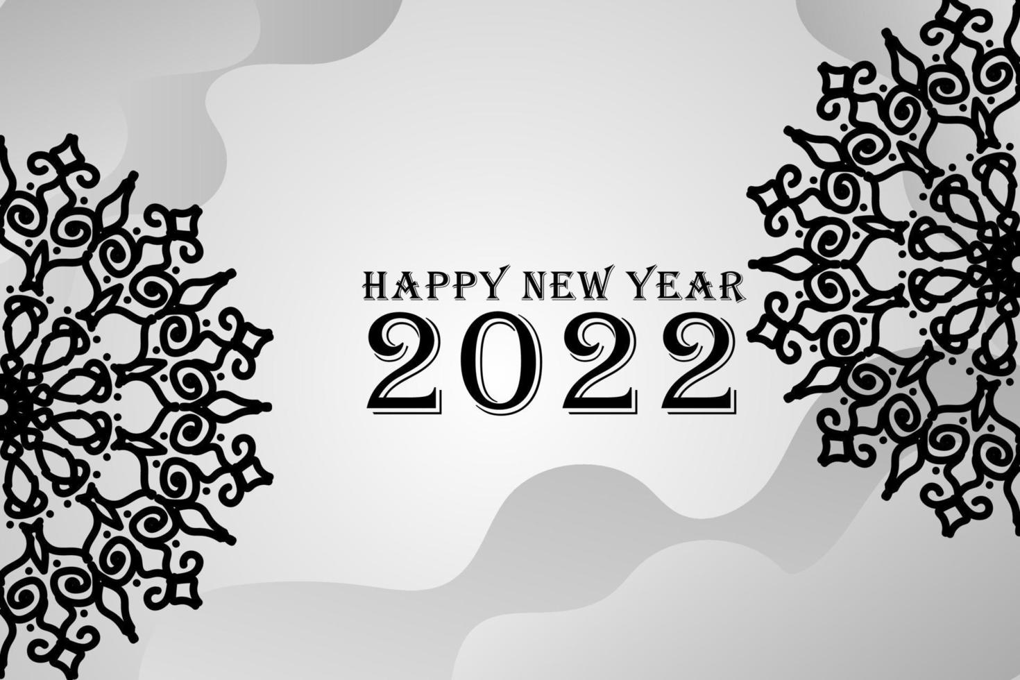 sfondo astratto felice anno nuovo 2022 in stile mandala vettore