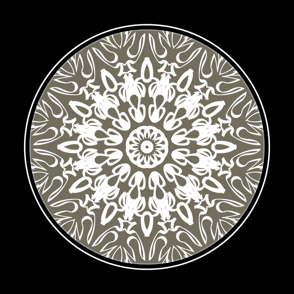 motivo circolare a forma di mandala con fiore per la decorazione del tatuaggio mandala all'henné. vettore