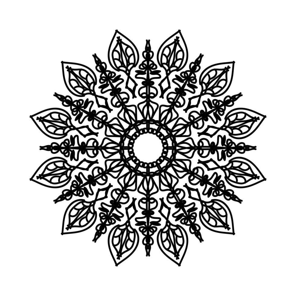 motivo circolare a forma di mandala con fiore per la decorazione del tatuaggio mandala all'henné. vettore