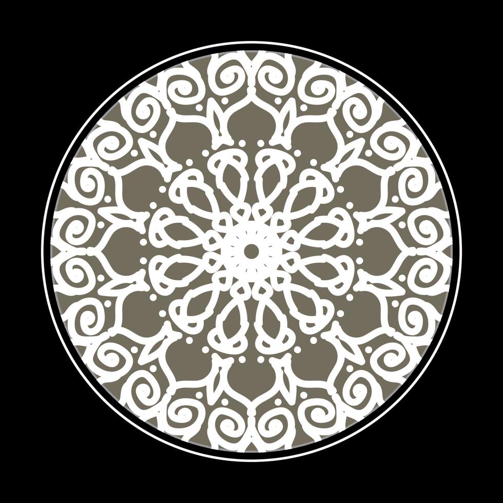 motivo circolare a forma di mandala con fiore per la decorazione del tatuaggio mandala all'henné. vettore