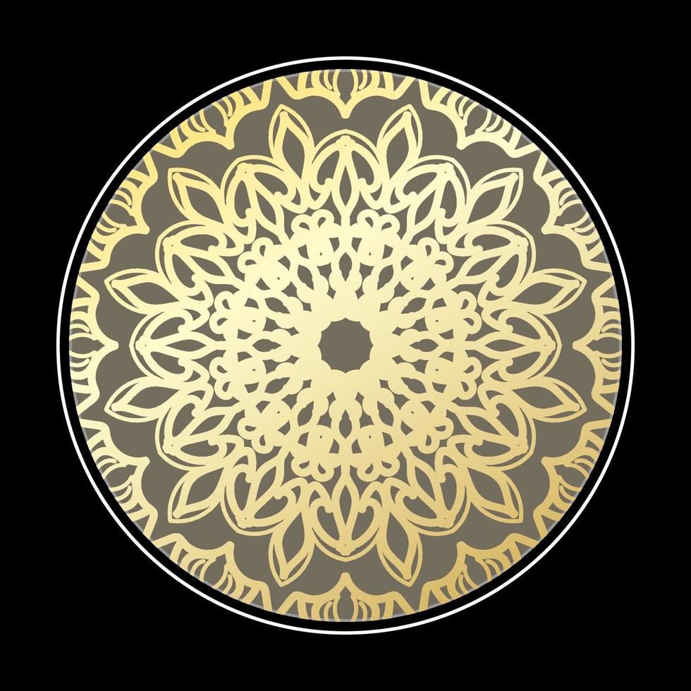 motivo circolare a forma di mandala con fiore per la decorazione del tatuaggio mandala all'henné. vettore