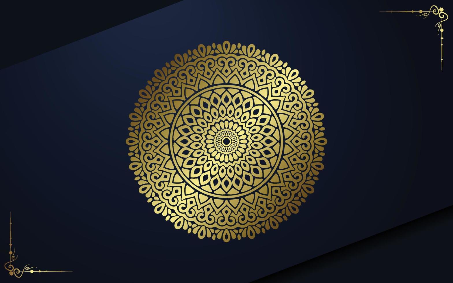 sfondo ornato di lusso oro mandala per invito a nozze, copertina del libro vettore