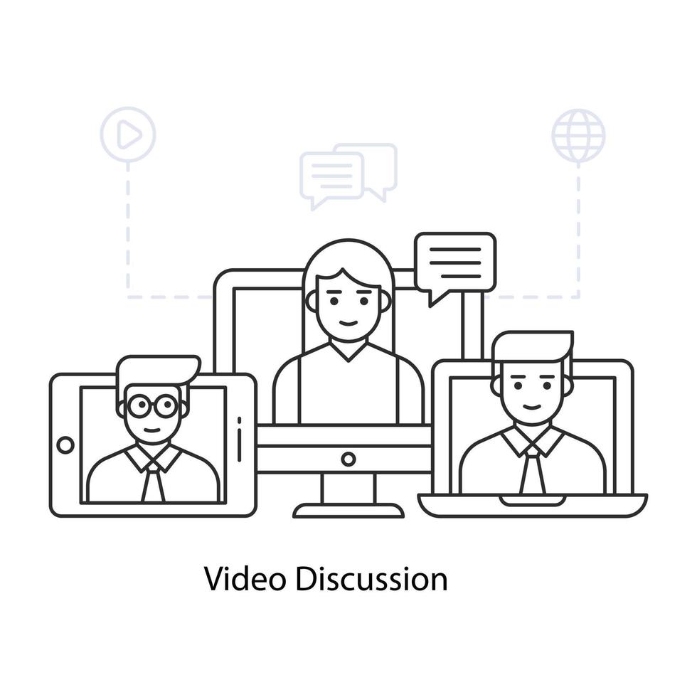 un download premium illustrazione della discussione sull'illustrazione video vettore