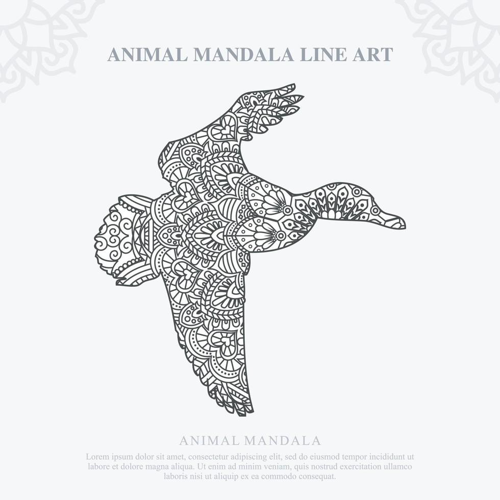 mandala animale. elementi decorativi vintage. modello orientale, illustrazione vettoriale. vettore