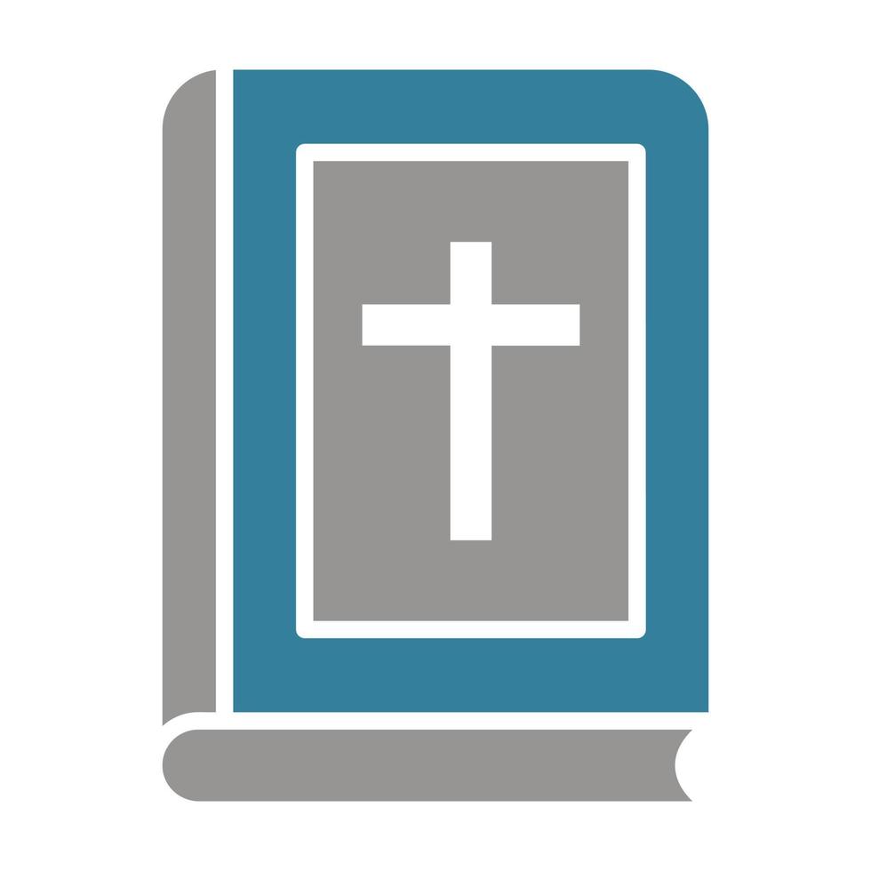 icona a due colori del glifo della bibbia vettore