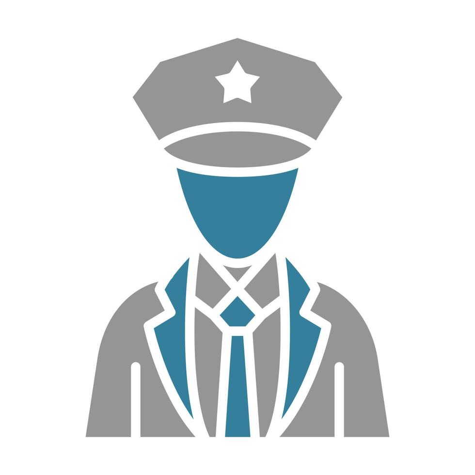 icona a due colori del glifo del poliziotto vettore