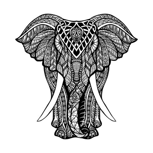 Illustrazione di elefante decorativo vettore