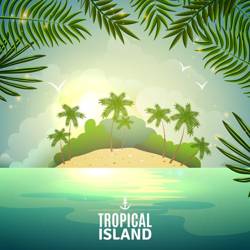 Poster di natura isola tropicale vettore