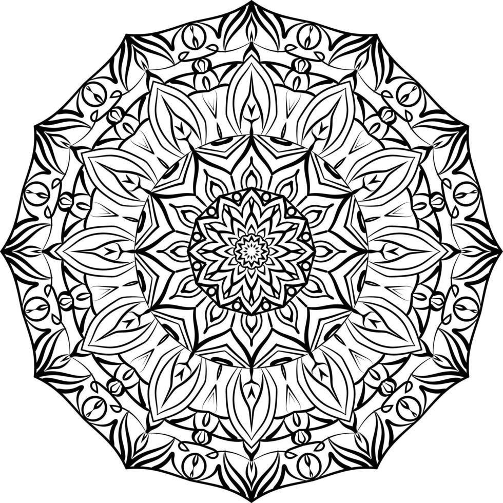 mandala nero per il design vettore