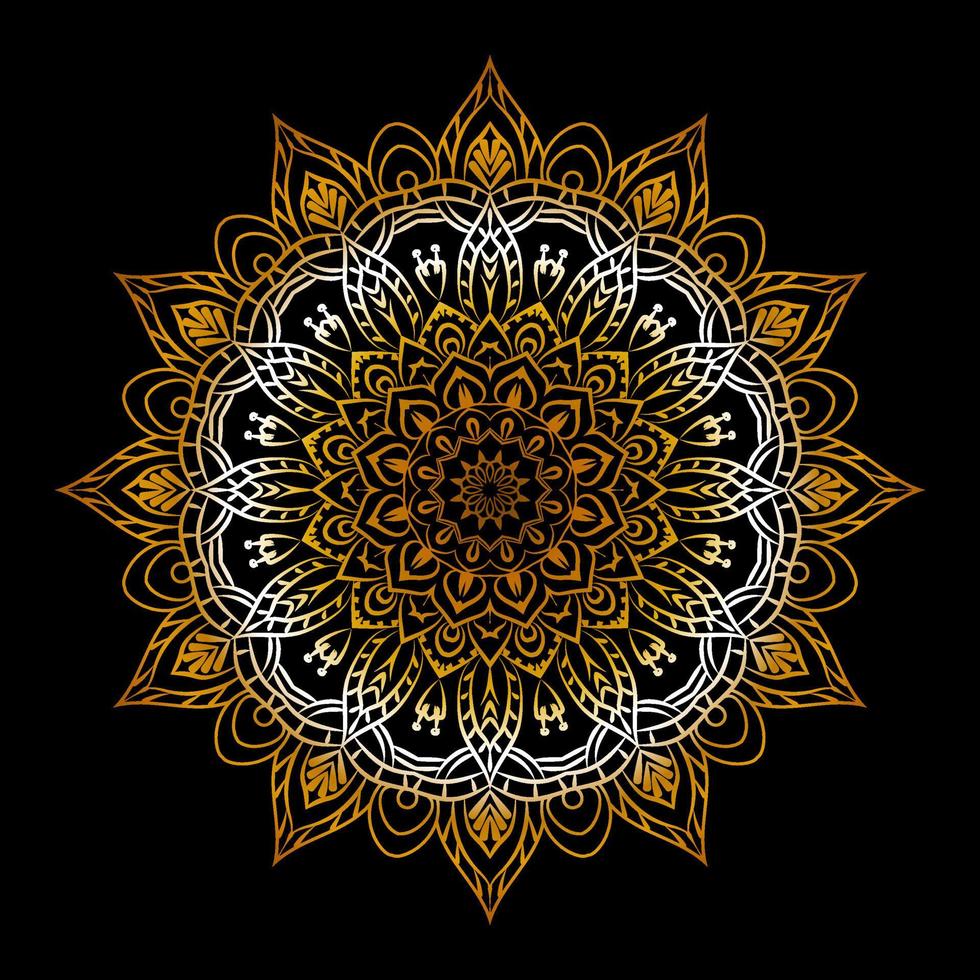 design mandala di lusso di colore dorato vettore