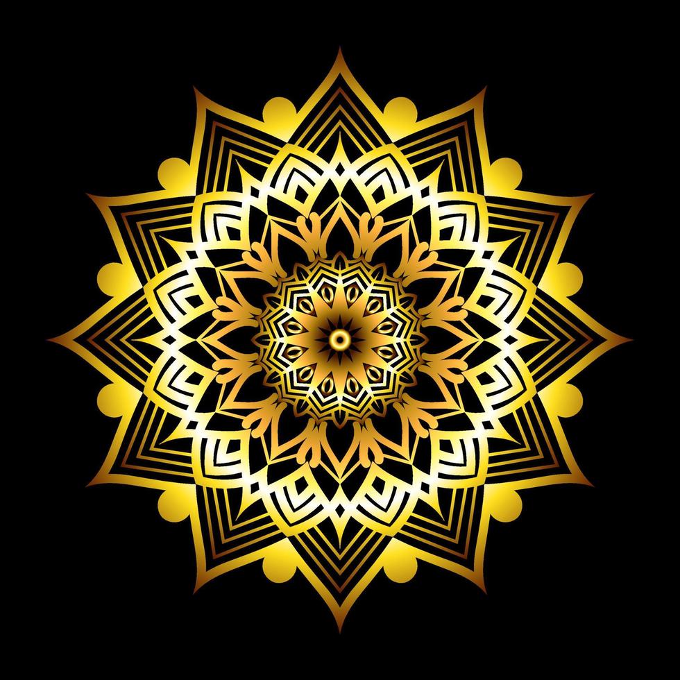 design di sfondo mandala di lusso con motivo arabesco dorato vettore