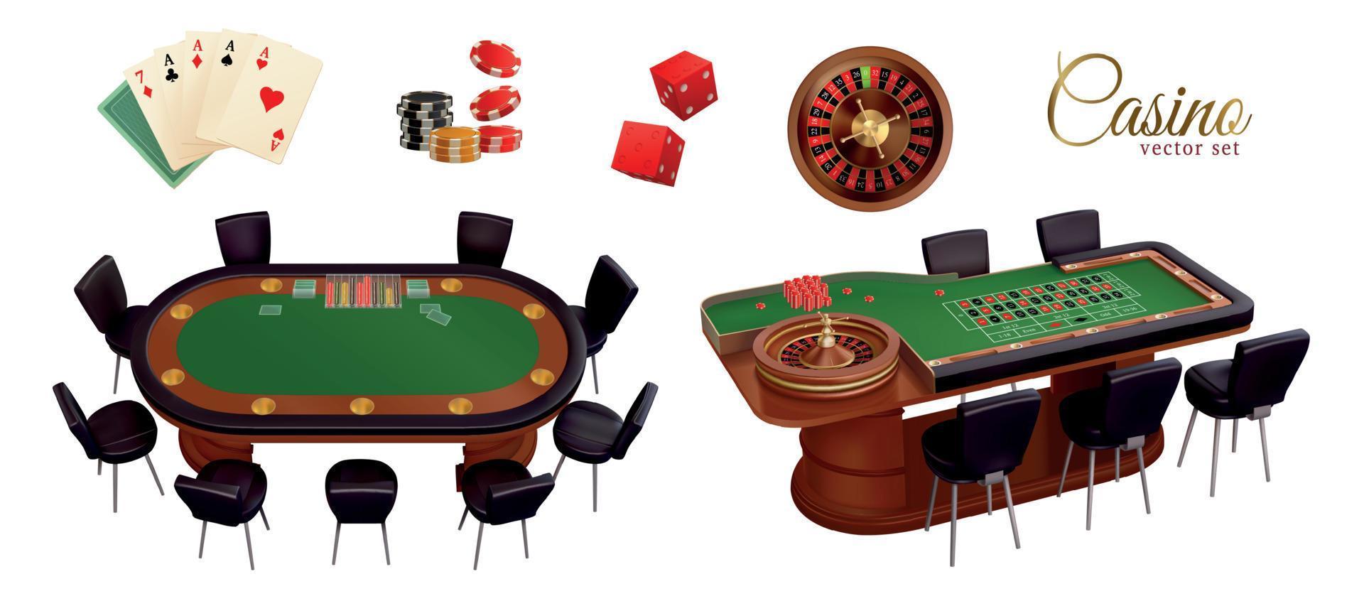 set realistico del casinò vettore