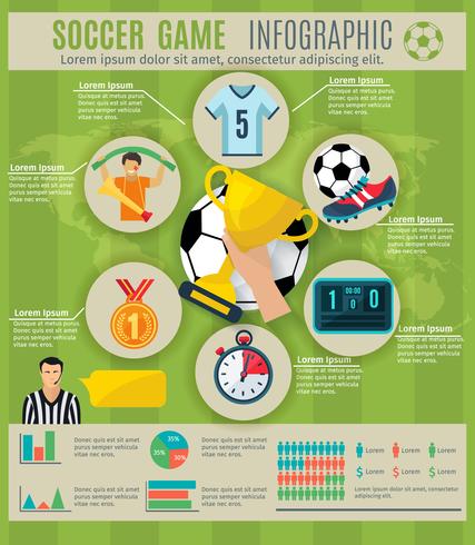Set di calcio infografica vettore
