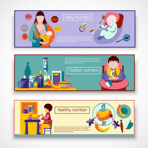 Set di banner nutrizionale per bambini vettore