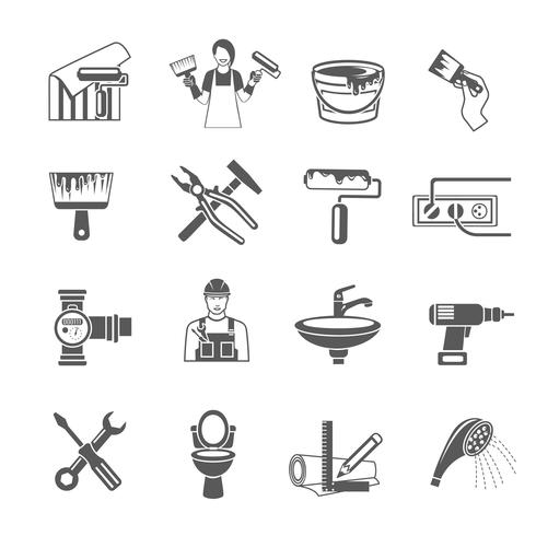 Set di icone di riparazione a casa vettore