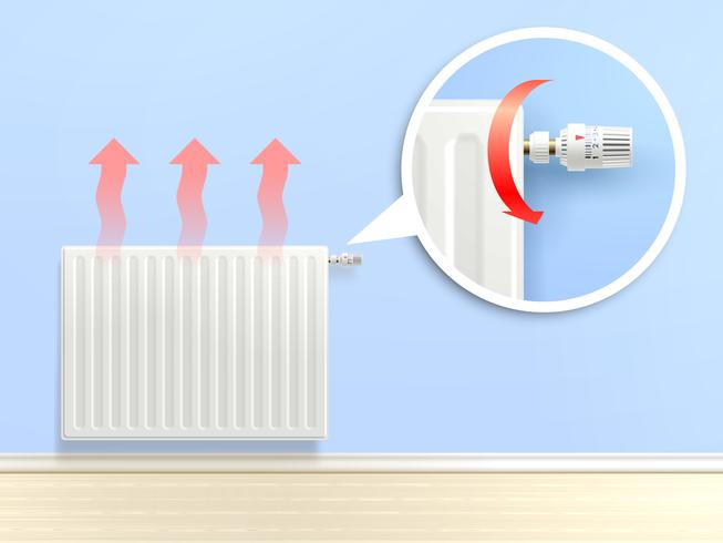 Illustrazione realistica del radiatore vettore