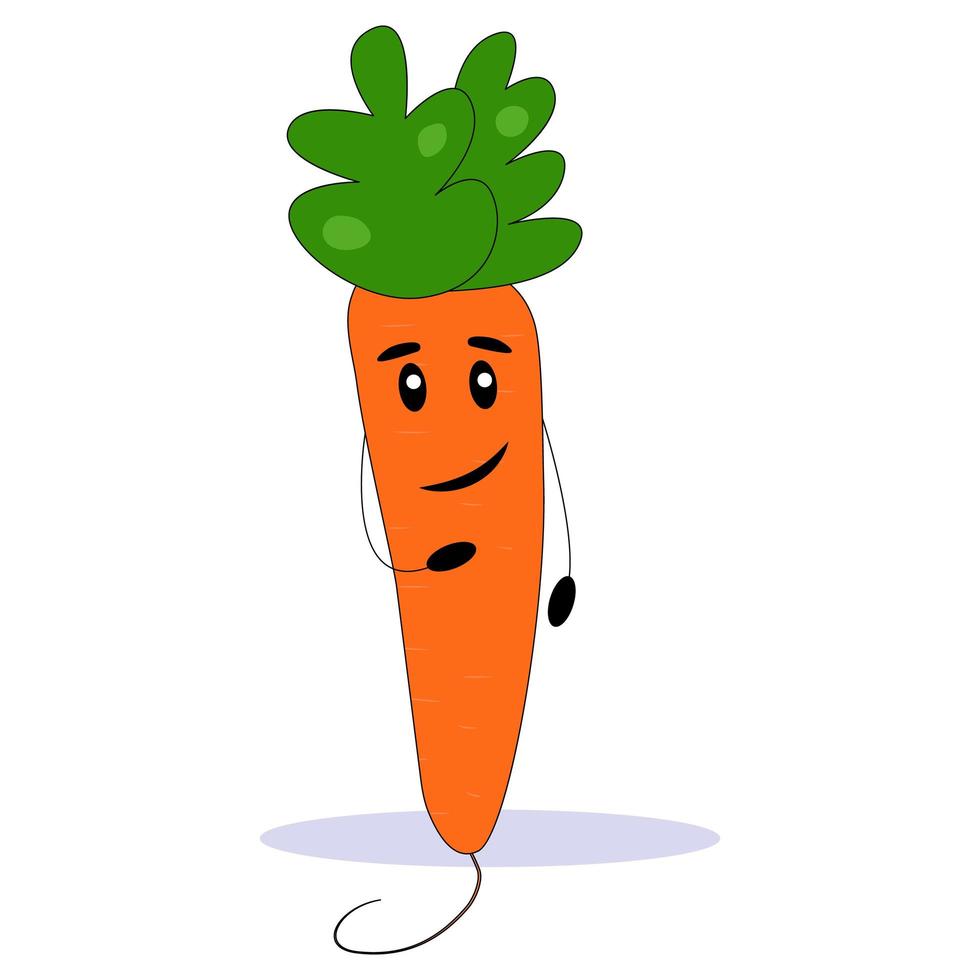 carota divertente. carota con viso carino. illustrazione vettoriale piatto.