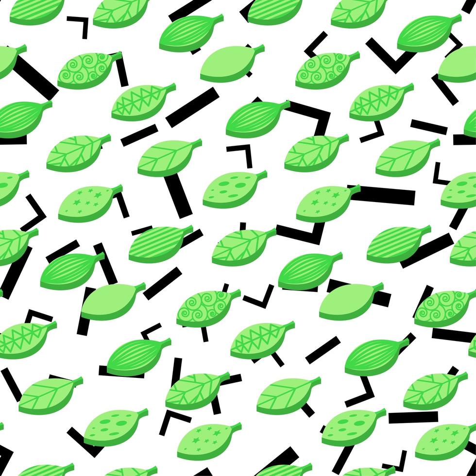 foglie verdi stilizzate modello vettoriale senza soluzione di continuità