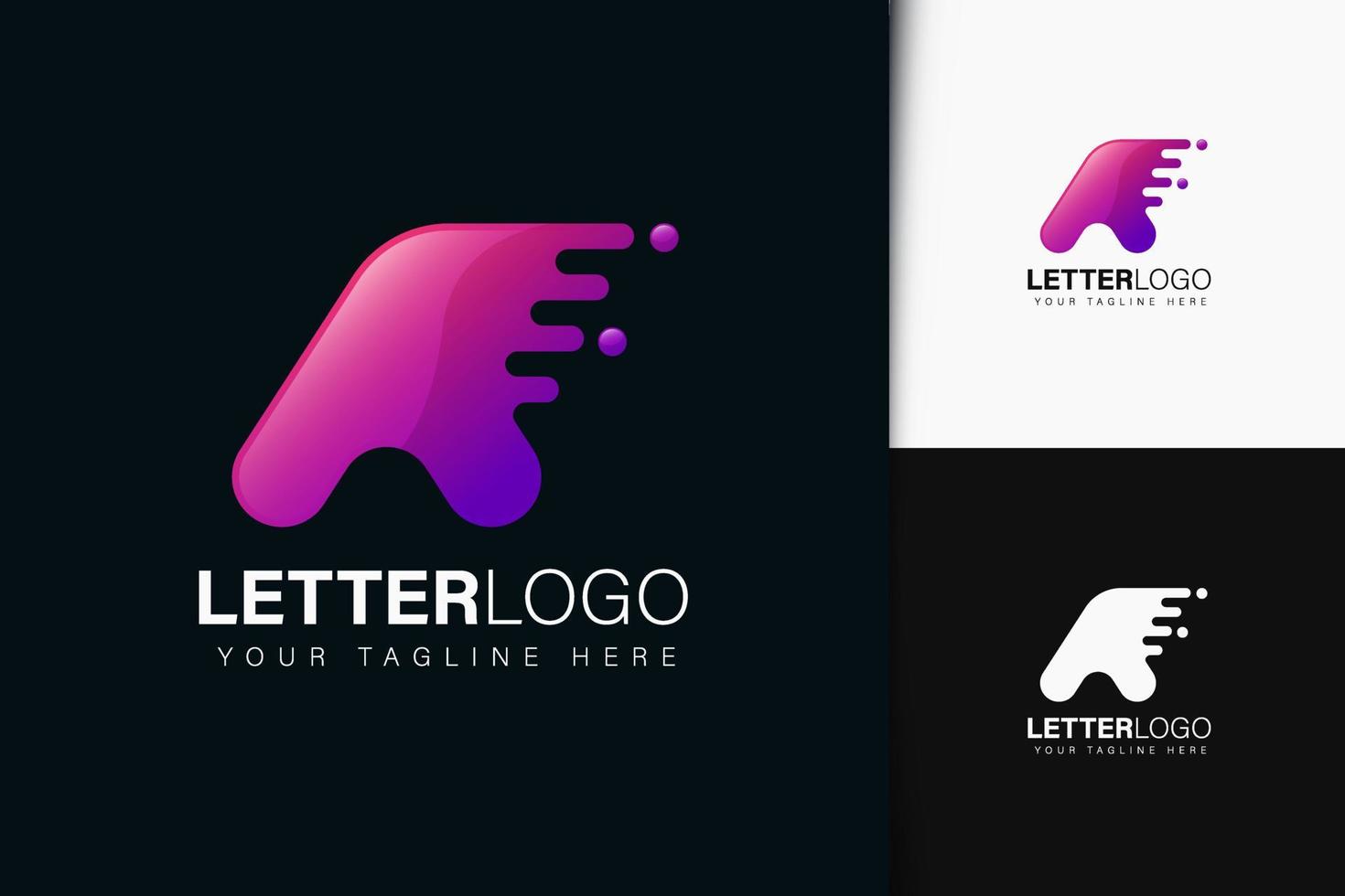 lettera un design del logo trattino con gradiente vettore
