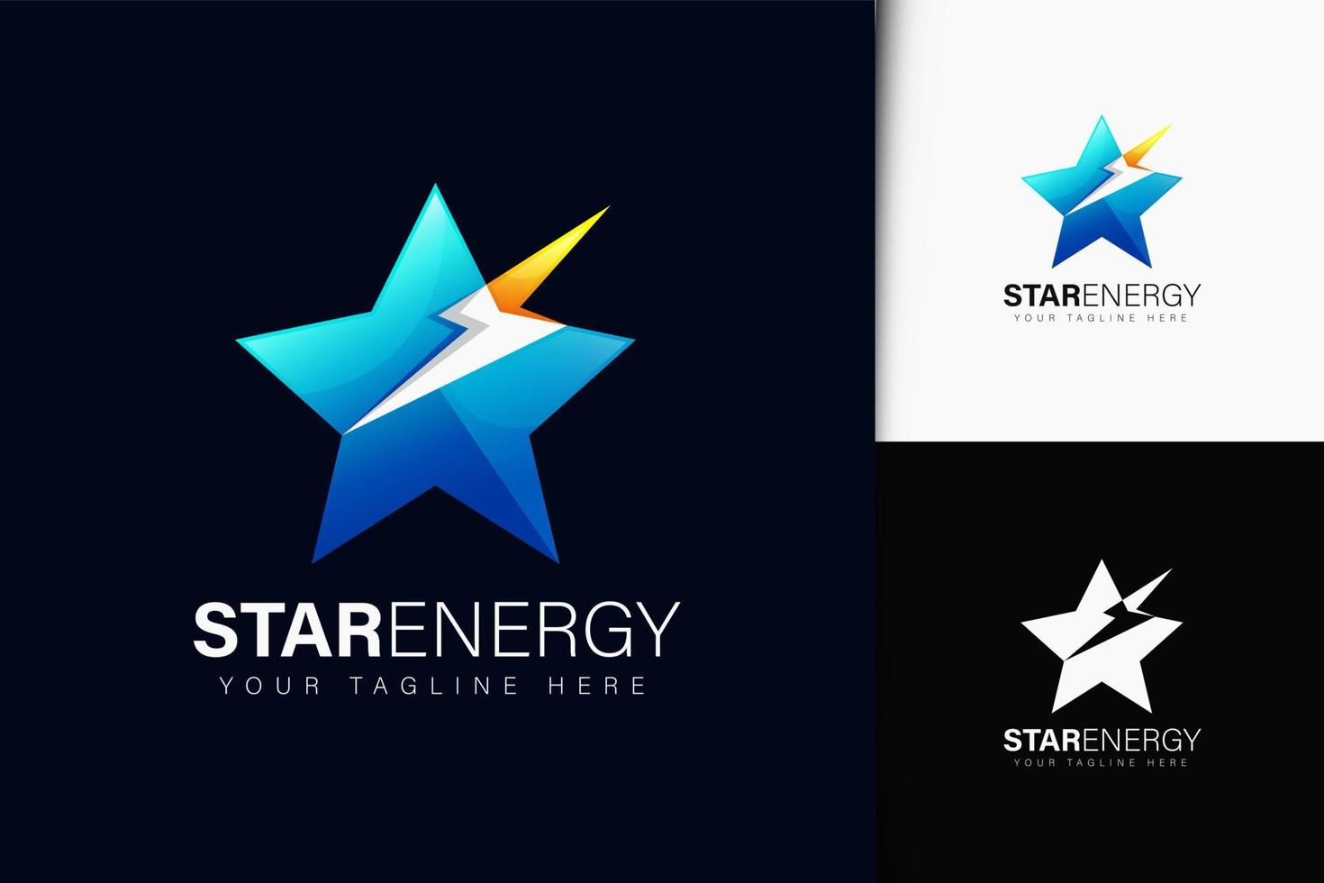 design del logo dell'energia stellare con gradiente vettore