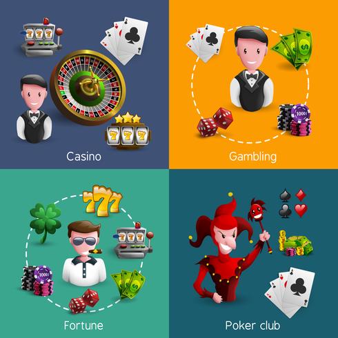 Set composizioni di Casino 2x2 vettore